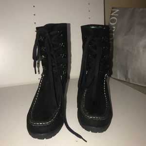 Black Ankle Wedge Boots